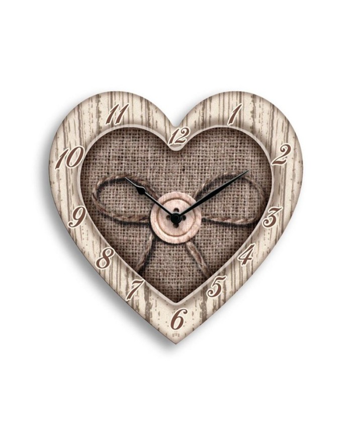 Orologio Da Parete Heart Shabby White 32x32