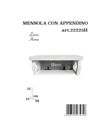 Mensola Con Appendino Legno Tortora