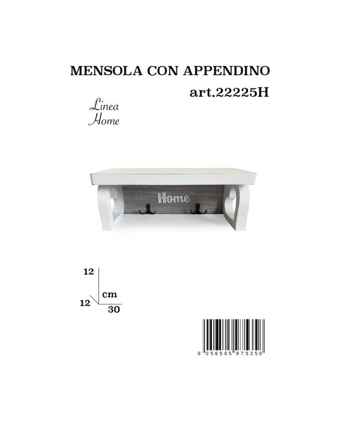 Mensola Con Appendino Legno Tortora