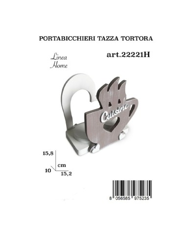Portabicchieri Tazza Legno Tortora