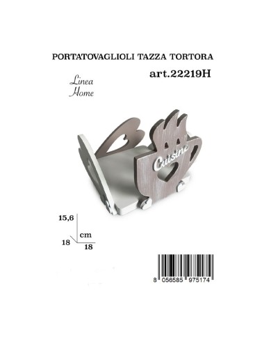 Portatovaglioli Tazza Legno Tortora