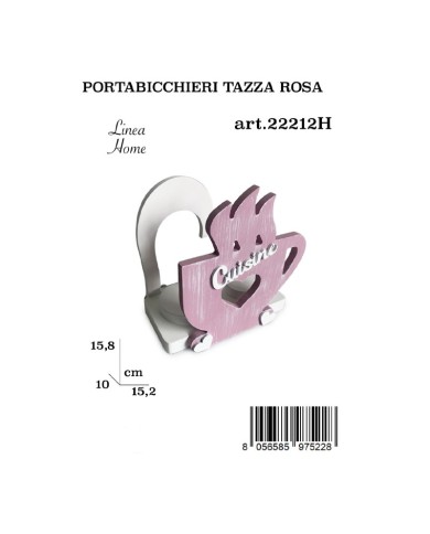 Portabicchieri Tazza Legno Rosa