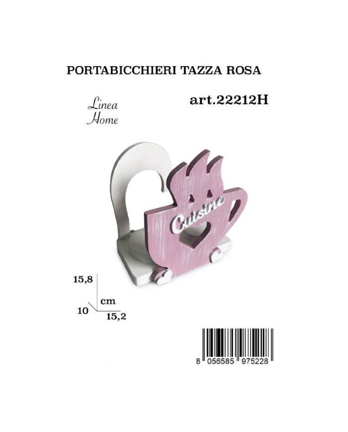 Portabicchieri Tazza Legno Rosa