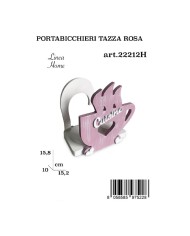 Portabicchieri Tazza Legno Rosa