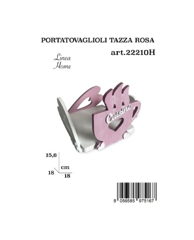 Portatovaglioli Tazza Legno Rosa