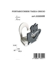 Portabicchieri Tazza Legno Grigio
