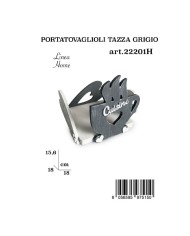 Portatovaglioli Tazza Legno Grigio