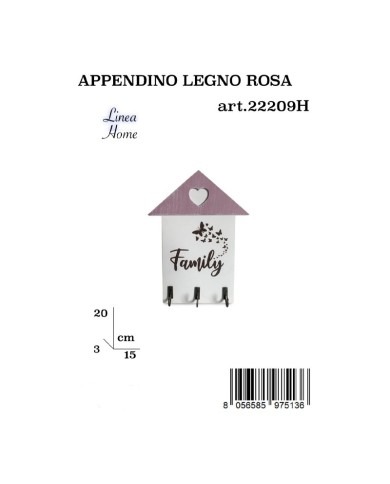 Appendino Legno Rosa