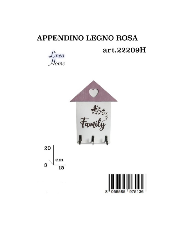 Appendino Legno Rosa