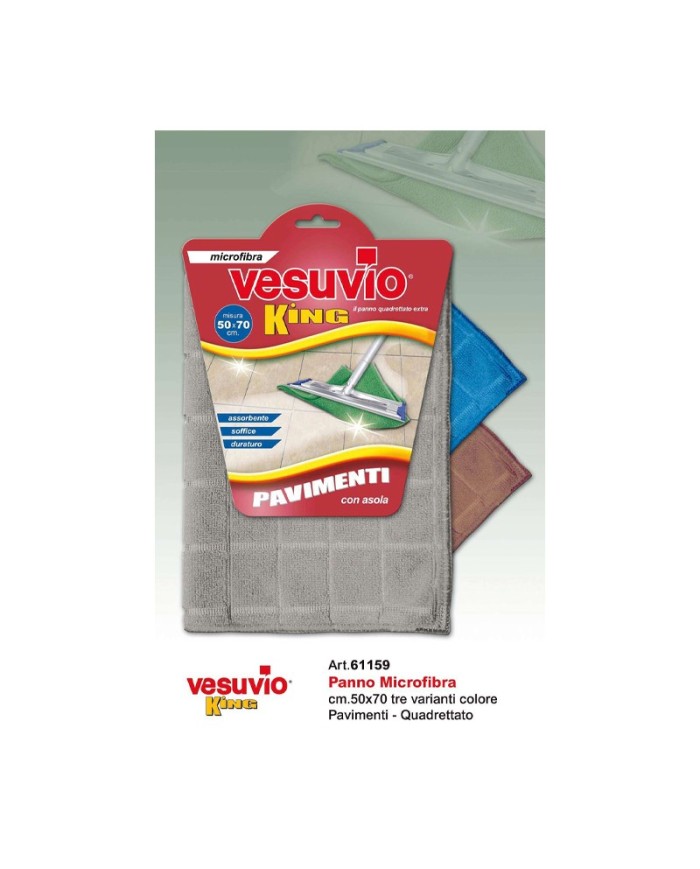 Vesuvio Microfibra King Quadrettata Pavimenti Con Asola 50x70
