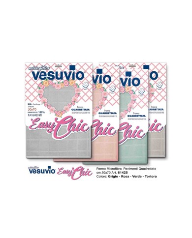 Vesuvio Microfibra Tuttofare Easy Chic Quadrettata Pavimenti Con Asola 50x70