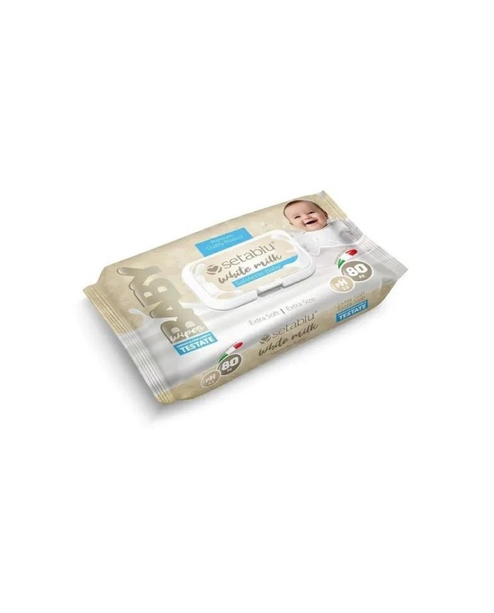 Setablu Salviette Umidificate Bianco Latte 80 Pezzi
